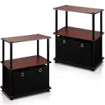 2-99152DC Furinno Go Green 3-Tier 2-Bins Multipurpose Storage Shelf,Set of 2