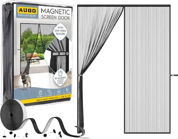 Magnetic Screen Door - Self Sealing, Heavy Duty, Hands Free Mesh Partition Ke...