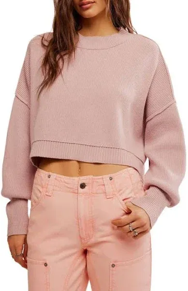 Free People Easy Street Crop Pullover