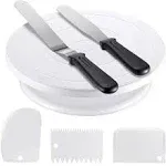 Kootek Cake Decorating Kit Baking Supplies Cake Turntable with 2 Frosting Straight Angled Spatula 3 Icing Smoother Scrapers Baki