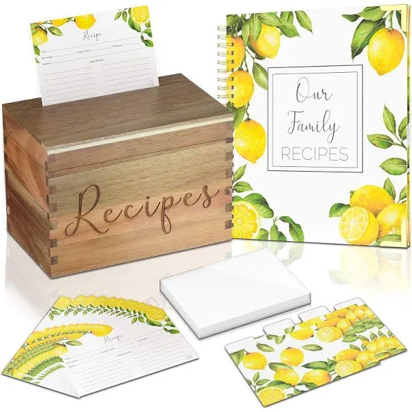 RECIPE BOX with Cards Dividers Protectors Book PAIGE MCRAE HOME &amp; DECOR STORE