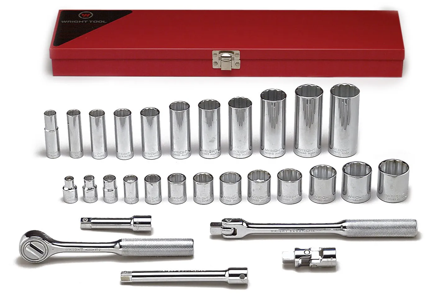 Wright Tool 340 3/8" Drive, 12 Point Standard and Deep Socket Set