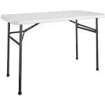 Cosco 4' Straight Folding Utility Table ,White