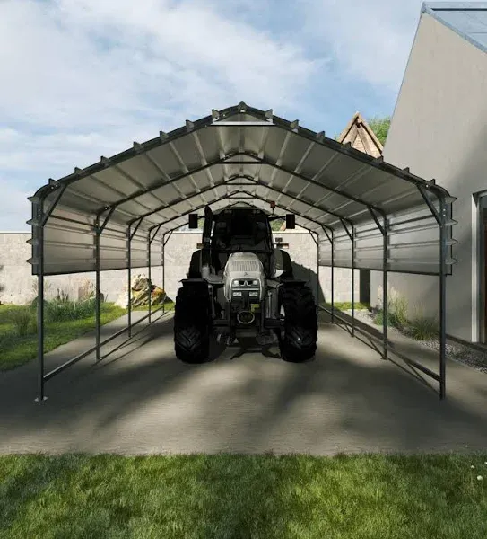 GAOMON 13' x 16' x 10' Metal Carport Heavy Duty Galvanized Steel Roof and Reinforced All-Metal Frame