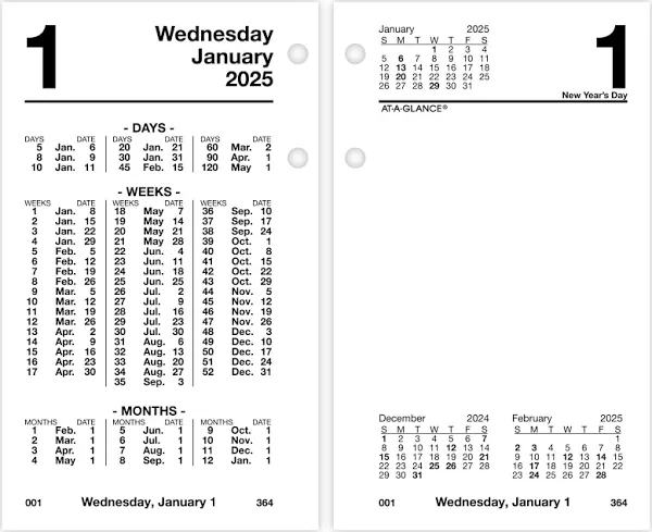 AT-A-GLANCE Financial Desk Calendar Refill