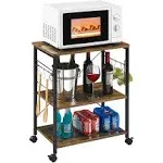 Baker&#039;s Rack Microwave Cart Coffee Bar Table Station 3-Tier Utility Shelf New