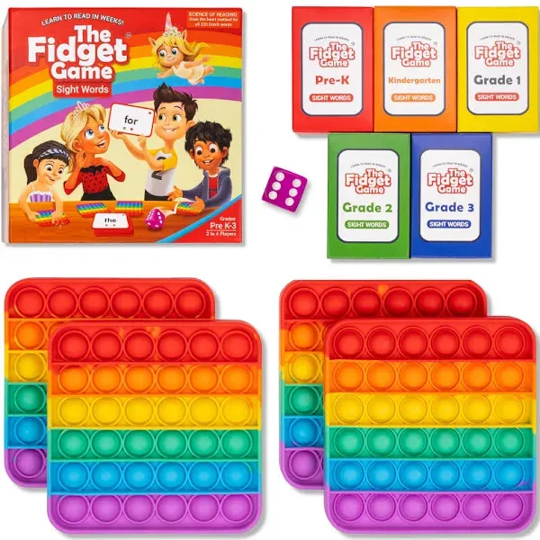 The Fidget Game Learn to Read in Weeks Master 220 High-Frequency Dolch Sight Words Curriculum-Appropriate Reading Game for Pre-k to Grade 3 - Popping