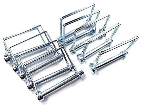 10 Pieces Wire Lock Pin, 5/16 Inch (7.84MM) Heavy Duty Safety Coupler Pin Shaft Locking Pin for Farm Trailers Wagons Lawn Garden(Square, Silver)