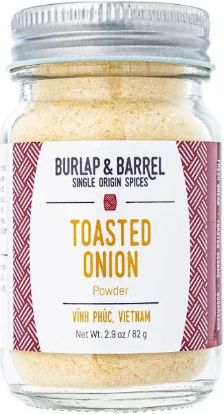 Burlap & Barrel Toasted Onion Powder - As Seen On Shark Tank! Rich, Savory-Sweet Onion Powder Flavorful - Onion Powder Seasoning, Onion Seasoning - Gift for Mom - 2.9oz Glass Jar