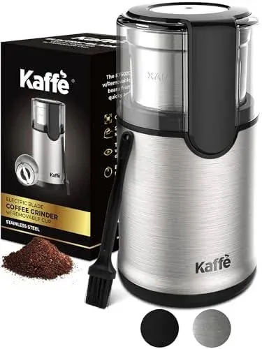 Kaffe Electric Coffee Grinder with Removable Cup (3.5oz) - Stainless Steel - ...