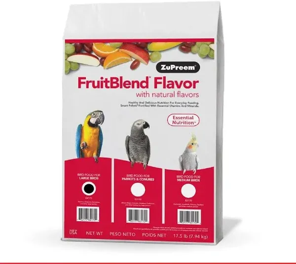 ZuPreem FruitBlend Flavor with Natural Flavors Bird Food for Large Birds 17.5...