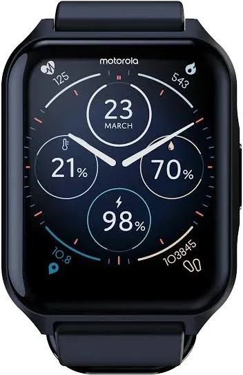 Motorola Moto Watch 70 - Health and Fitness Smartwatch for Every Day Wear, Advanced Health Features, Up to 10 Days Battery Life - Compatible with Android and iOS, Phantom Black