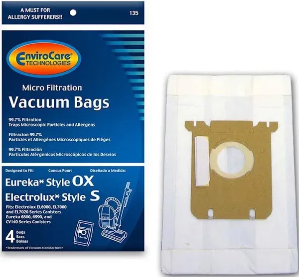 Eureka / Electrolux Harmony / Oxygen Vacuum Bags - 4 Bags