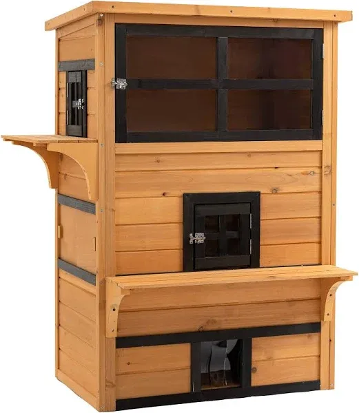 PawHut 3-Tier Feral Cat House