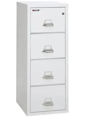 FireKing Vertical 4 Drawer Legal Fire Safe File Cabinet with Key Lock, 1 Hour Fire Rated, UL Rated & Water Resistant Home Safe, Fire Safe Filing Cabinet, Made in The USA, Parchment