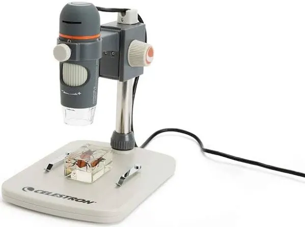 Celestron - 5 MP Digital Microscope Pro - Handheld USB Microscope Compatible with Windows PC and Mac - 20x-200x Magnification - Perfect for Stamp Collecting, Coin Collecting