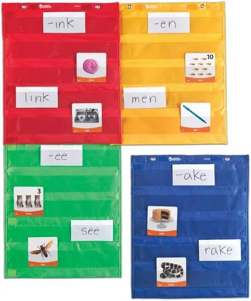 Learning Resources Magnetic Pocket Chart Squares - Set of 4, Classroom Pocket Charts, Classroom/Teacher Organizer, Classroom Supplies, Homeschool Supplies, Teaching Materials,Back to School Supplies