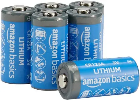 CR123A Amazon Basics 3V Lithium Batteries (6 Pack)