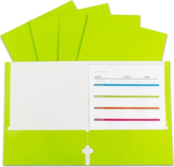 C-Line 2-Pocket Laminated Paper Portfolios with 3-Hole Punch