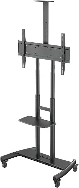 Kanto MTM86PL Height-Adjustable Rolling TV Stand for 55" - 86" TVs with Device Tray and Webcam Shelf