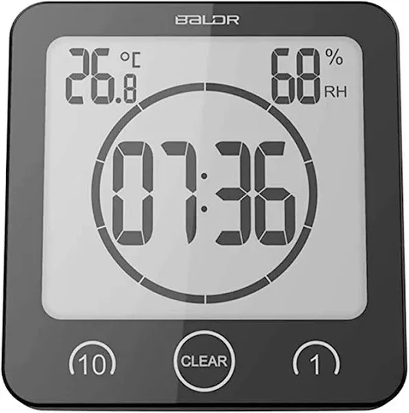 Baldr Digital Shower Clock with Timer Waterproof Shower Timer