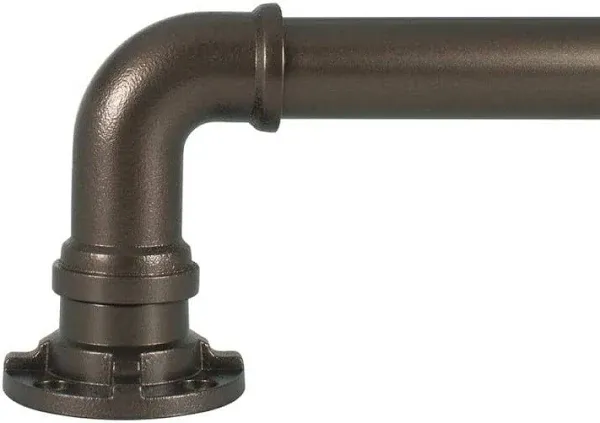 Decopolitan Industrial Wrap Around Telescoping Curtain Rod Set, 36-72&#034;, Bronze