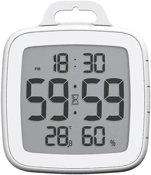 BALDR Digital Shower Clock with Timer - Waterproof Shower Timer for Kids and Adults - Perfect Bathroom Clock That Displays Time and Temperature - Battery Operated Digital Clock and Waterproof Timer