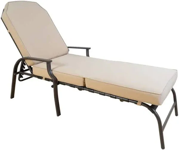 Kozyard Maya Outdoor Chaise Lounge Weather & Rust Resistant Steel Chair - Beige