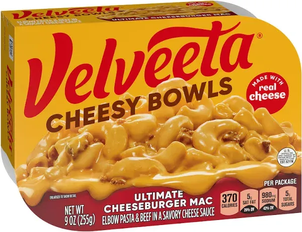 Velveeta Cheesy Bowls, Ultimate Cheeseburger Mac - 9 oz