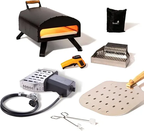 Bertello Outdoor Pizza Oven Everything Bundle GAS Wood & Charcoal Fire