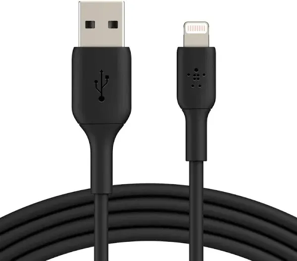 Belkin Lightning Cable (Boost Charge Lightning to USB Cable for iPhone, iPad, AirPods) MFi-Certified iPhone Charging Cable (9.8ft/3m, Black), CAA001bt3MBK