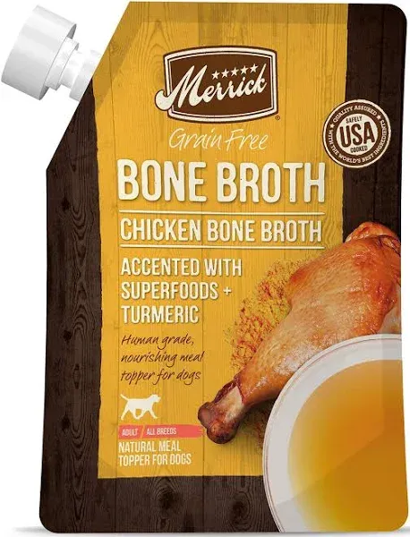 Merrick Grain Free Bone Broth, Premium Human Grade And Gluten Free Dog And Cat F