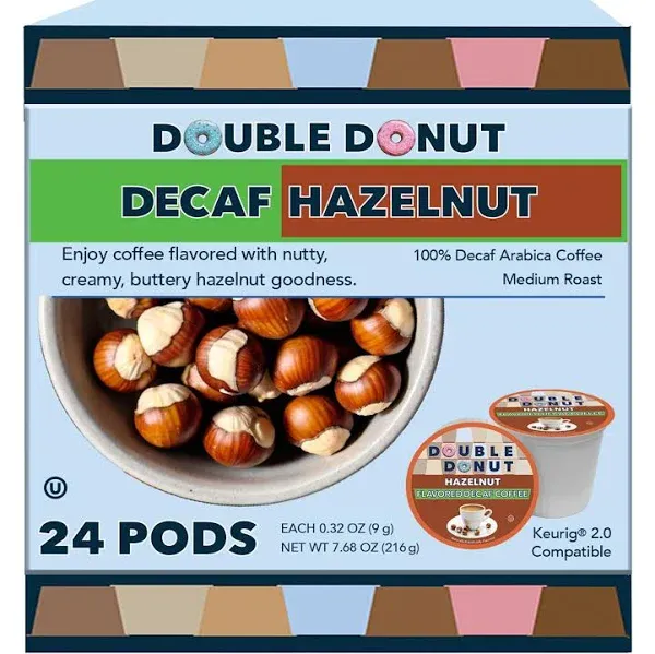 Double Donut Decaf Glazed Donut Coffee Pods for Keurig K Cups Brewers | Crazy Cups