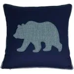 millianess Navy Cotton Pillow Case Decorative Bear Pillow Cover for Sofa Cushions Covers 18x18 Inches (Navy)