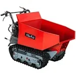 XtremepowerUS 6.5HP All-Terrain Track Wheel Barrow Gas-Powered Wheelbarrow Hydraulic Assist Utility Cart Motorized Wagon