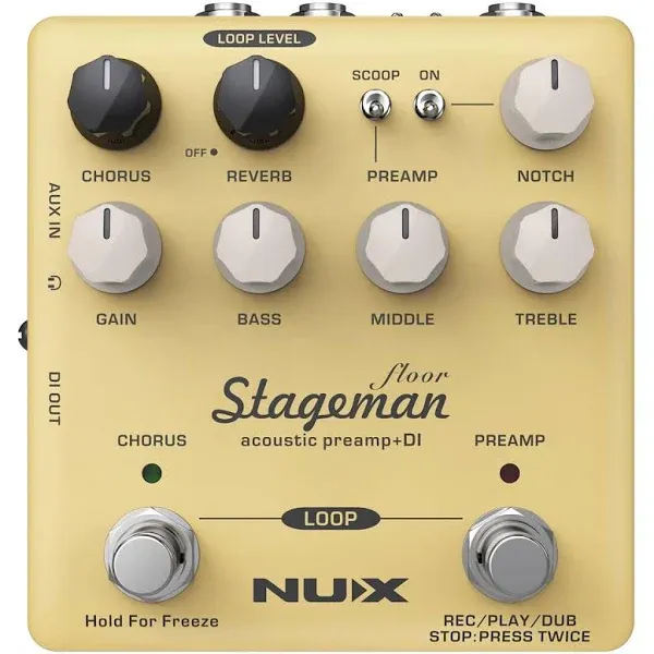 NUX Stageman Floor Acoustic Preamp DI Pedal