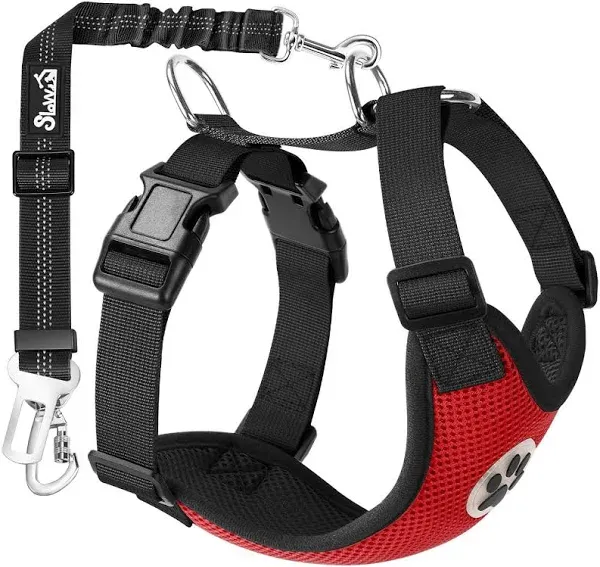 SlowTon Dog Car Harness Seat Belt Set