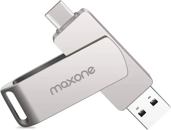 Maxone 64GB Flash Drive USB Type C Both 3.0 Tech - 2 in 1 Dual Drive Memory Stick High Speed OTG for Android Smartphone Computer, MacBook, Chromebook Pixel