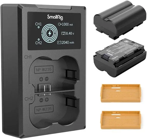 SmallRig NP-W235 Camera Battery Charger Set for Fujifilm X-T5, X-T4, Double Slot