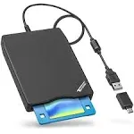 Tendak USB Floppy Disk Drive - 3.5" Portable USB External 1.44MB FDD Diskette Drive for PC Windows 7/8 Windows XP Vista for Mac Plug and Play