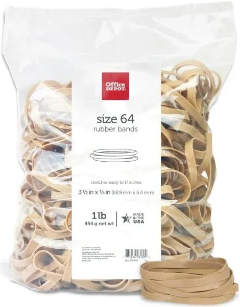 Buy #64 Rubber Bands, 3 1/2" x 1/4", 1/4 Lb. Bag - High-Quality Office Supplies Online