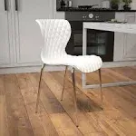 Emma + Oliver Contemporary Design White Plastic Stack Chair