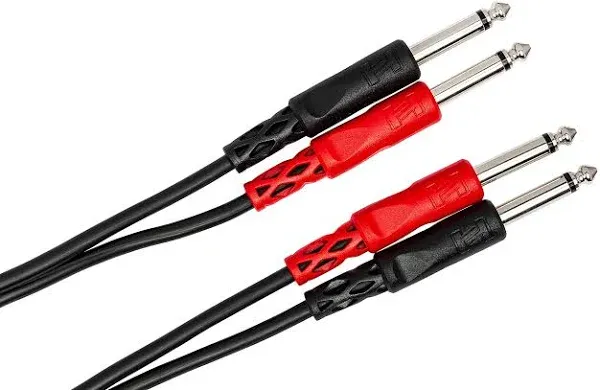 Hosa CPP-201 Dual 1/4" TS to Dual 1/4" TS Stereo Interconnect Cable, 1 Meter