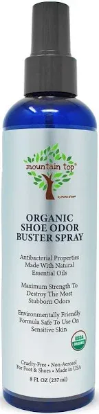 Organic Shoe Odor Buster Spray (8Oz) Maximum Strength Deodorizes &amp; Removes Bad S