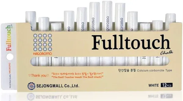 Hagoromo Fulltouch Color Chalk 1 Box [12 Pcs/White]