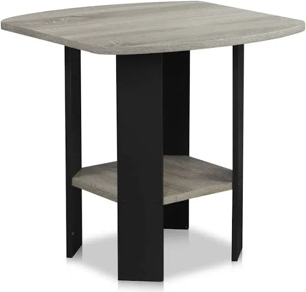 Furinno Simple Design End/Side Table, Oak Grey/Black