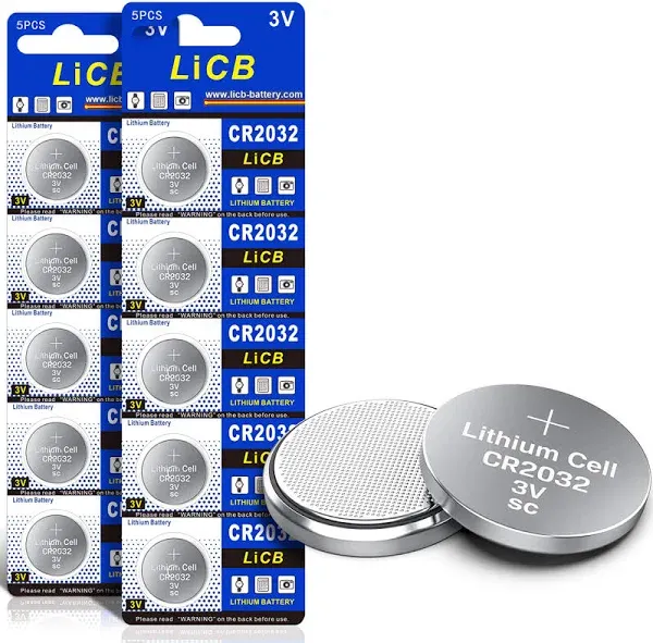 10 Pack LiCB CR2032 3V Lithium Battery, High Qualit, Longer Battery Life