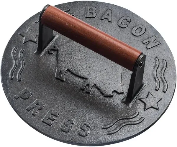 Bacon Press 8.5-Inch Round | Heavy-duty Cast Iron Grill Press