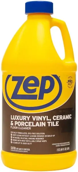 Zep Luxury Vinyl, Ceramic and Porcelain Floor Cleaner - 64 Ounce (Case of 6) ZULVCP64 - Professional Formula, Safe for Grout