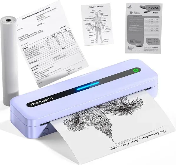 Phomemo Portable Printers Wireless for Travel,M832 Inkless Thermal Printer Suppo